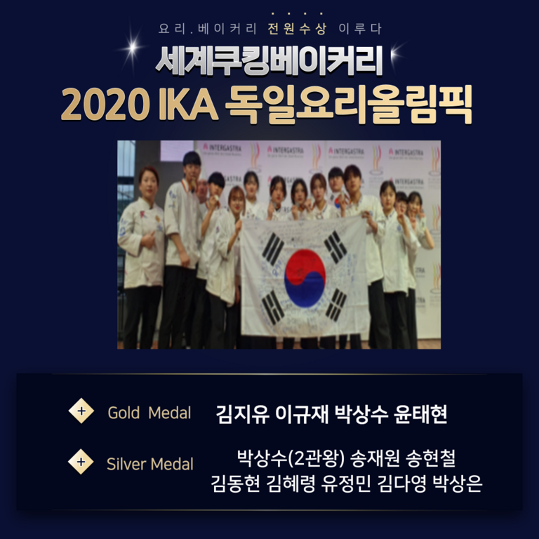  2020 IKA 독일요리올림픽  (IKA CULINARY OLYMPIC)  금메달 4, 은메달 10  전원수상 축하합니다